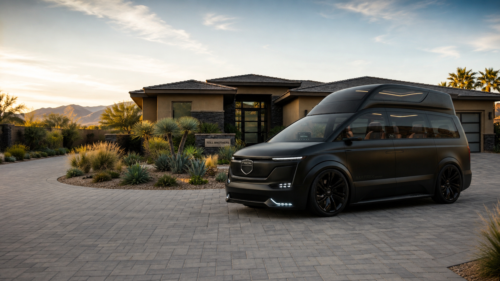 TRION Matrix Van in a residential drive