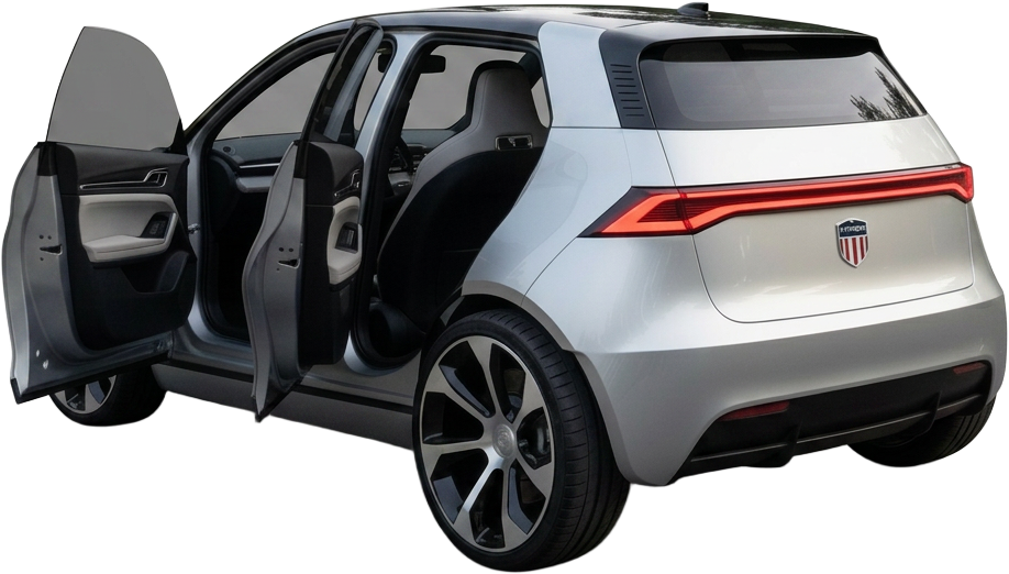 Orbit — rear three-quarter with doors open